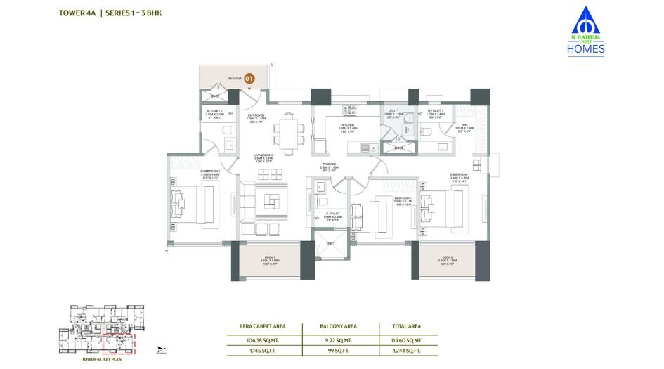 Raheja-Galaxy-Celina-Floor-Plan-3 BHK-Series-1